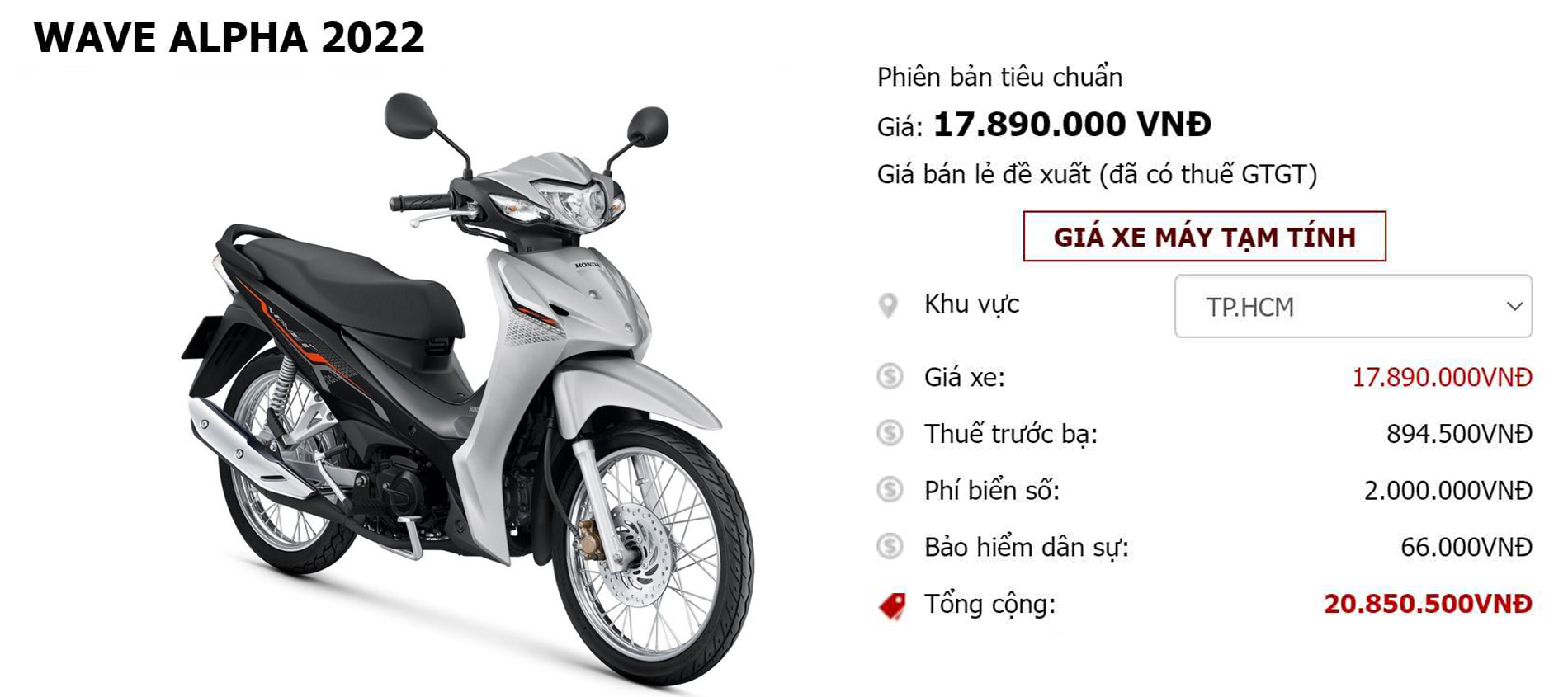 Giá Xe Máy Honda Wave 2022 Mới Nhất Hôm Nay Tháng 2/2022