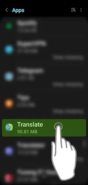 Google Translate App on Apps Picture