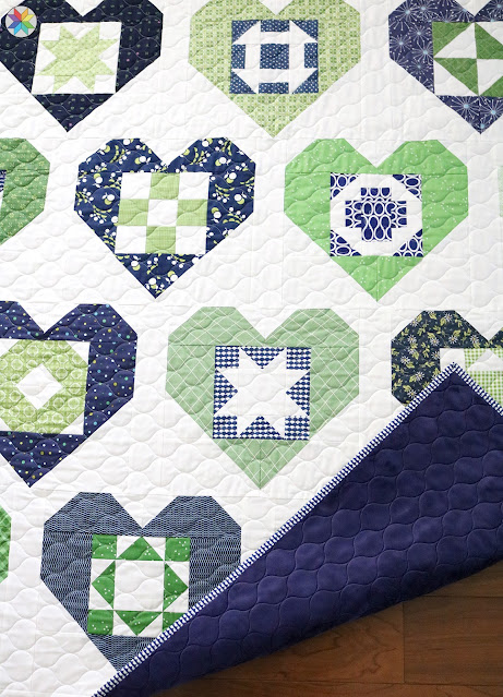 scrappy blue and green Wholehearted quilt