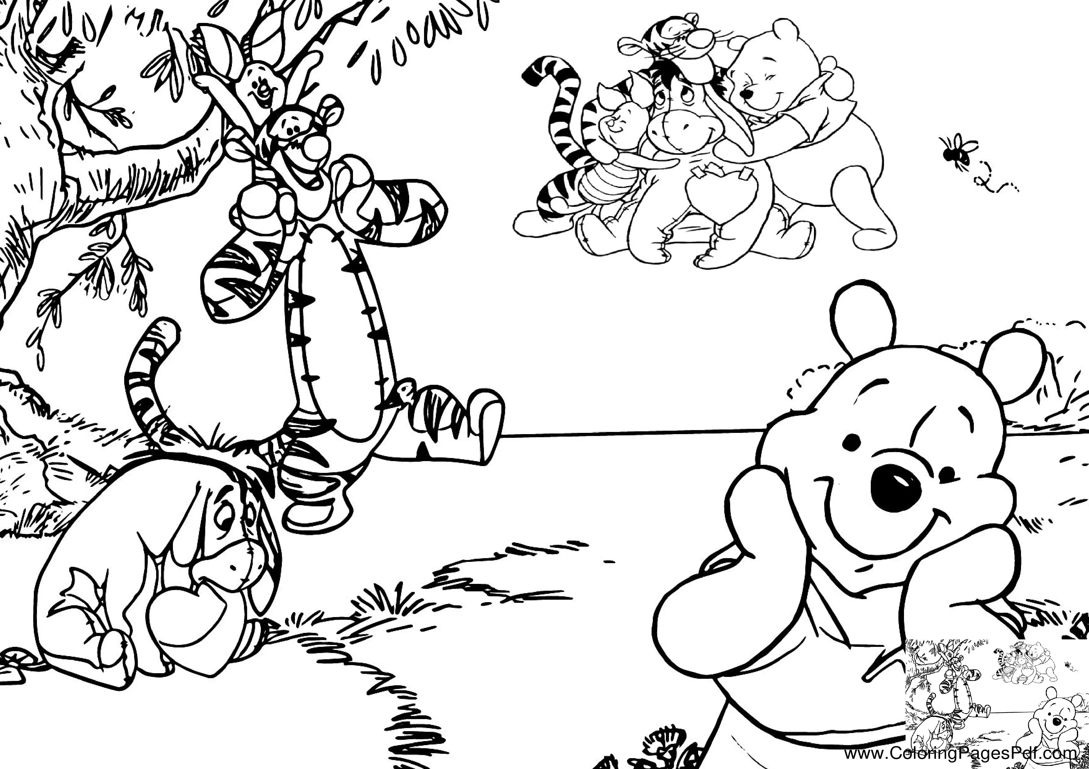 Winnie the pooh coloring pages easy