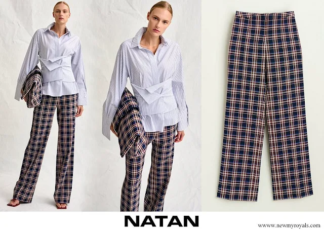 Princess Stephanie wore NATAN Rhum Canvas Check Trousers