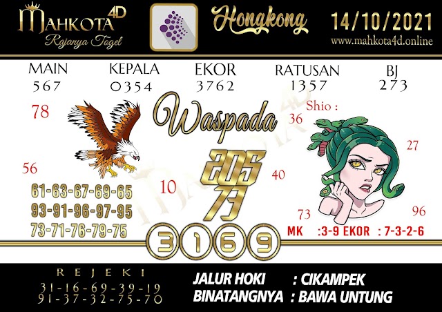 Syair Prediksi Jitu Hongkong Pools - Togel HK Kamis, 14 - Oktober - 2021