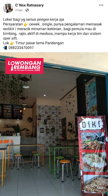Lowongan Kerja Pegawai Oiki Cafe Pandangan Kragan Rembang Tanpa Syarat Pendidikan