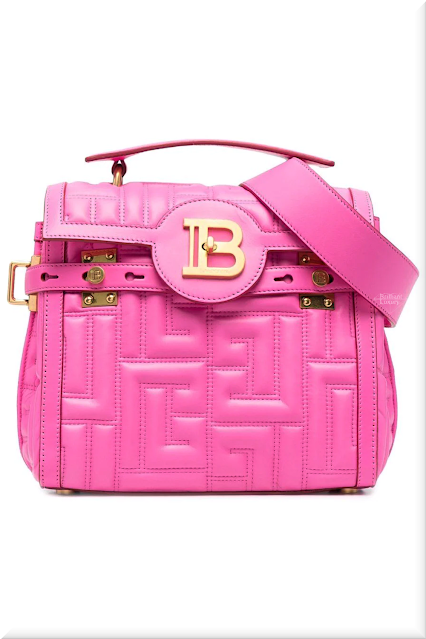 ♦Balmain BBuzz 23 pink leather monogram pattern tote bag #balmain #bags #pink #brilliantluxury