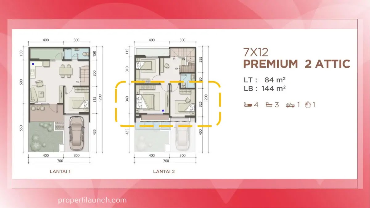 Rumah Strozzi Summarecon Serpong Tipe 7x12 Premium 2 Attic