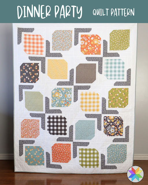 Dinner Party quilt pattern by A Bright Corner - four sizes, great for layer cakes or fat quarters