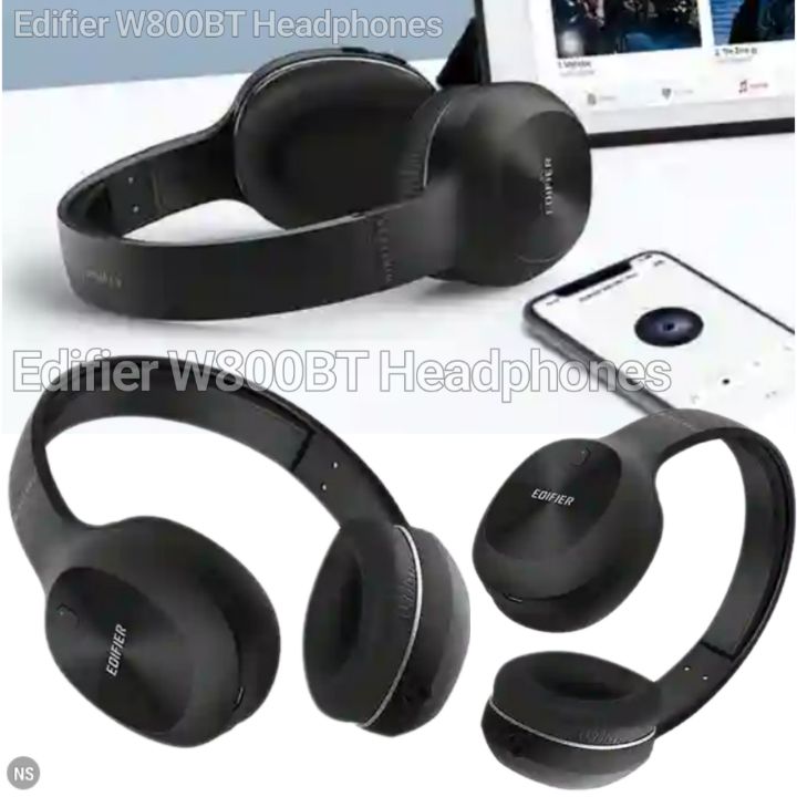 Edifier Cordless Headphones: W800BT Plus Bluetooth V5.1 Wireless Audio Headset with 40mm Bass Drivers, Noise Cancellation Mic, 3.5mm Aux-In, Type-C USB..