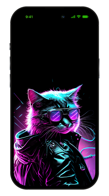 Cool Cat OLED Wallpaper" in stunning 4K resolution! This wallpaper features a sleek and stylish cat in a range of colors, set against a dynamic, high-contrast OLED background that will make your screen pop.