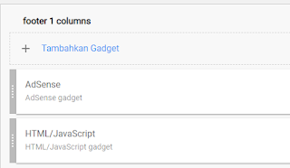 cara menambahkan 1 kolom widget di footer blogger