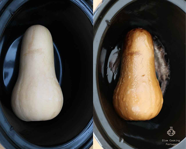 Abóbora butternut na slow cooker