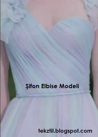 Şifon kumaş kullanılarak üretilmiş elbise modeli