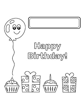 coloring pages happy birthday balloon