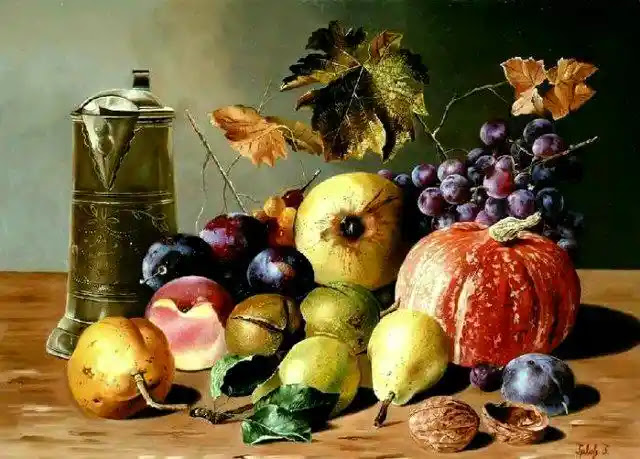 still life,oil painting,Hungarian Artist,Artist Ferenc Tulok