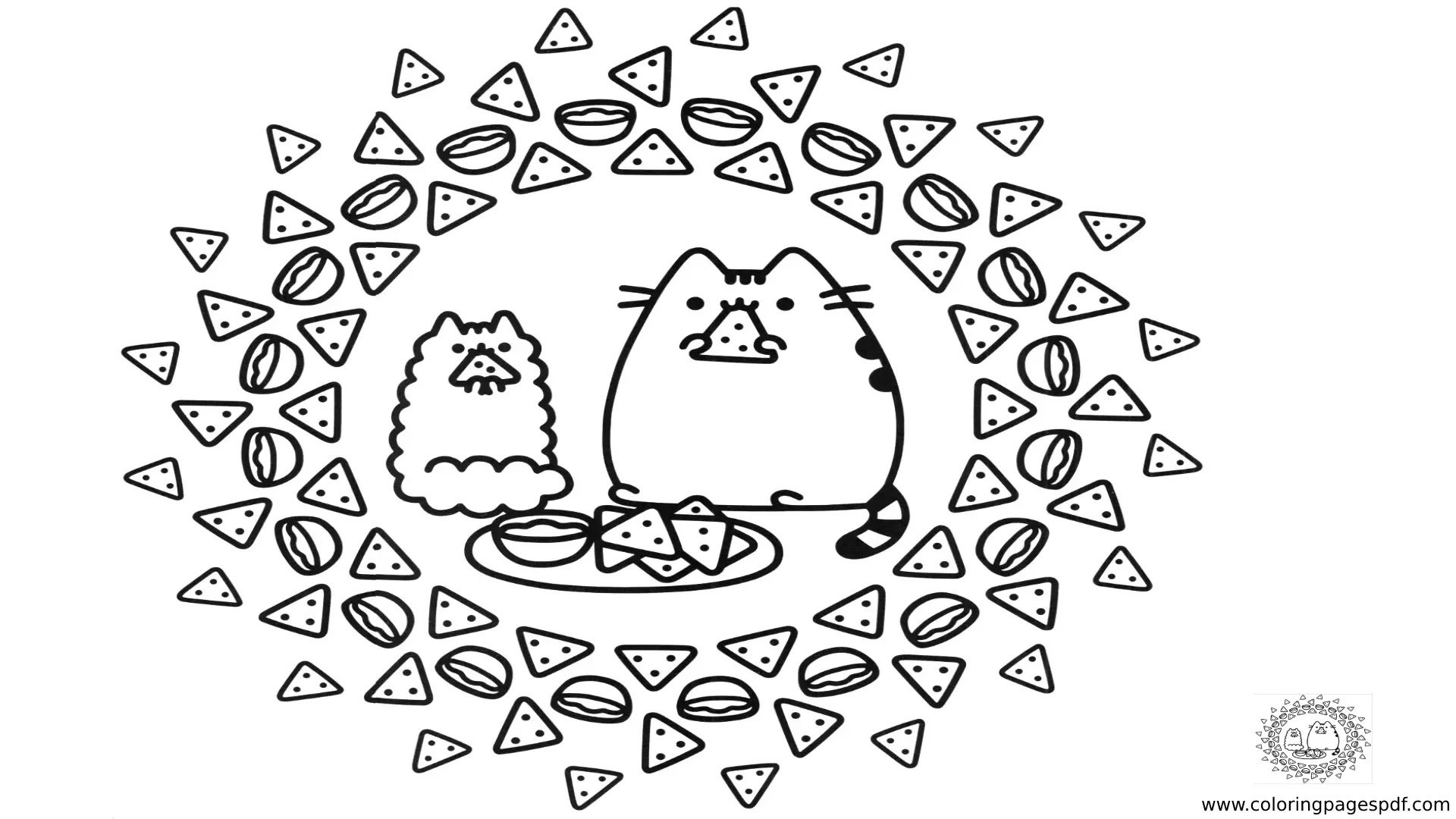 Coloring Pages Of Pusheen And Stormy Eating Pizza