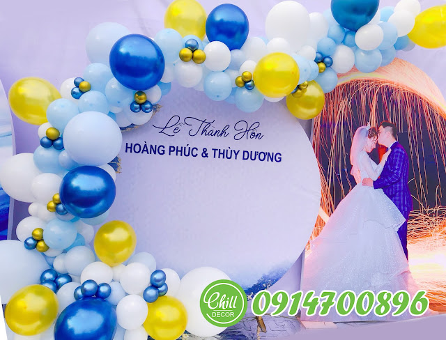 Trang trí backdrop đám cưới tại Cầu Giấy - 0914700896