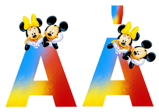 Abecedario en Colores de Mickey y Minnie, con Números.