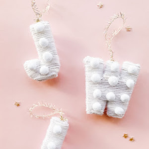 DIY Yarn-Wrapped Letter Ornaments