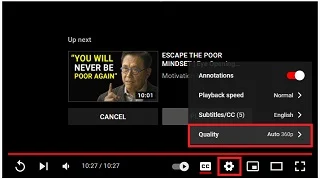 Change video quality in YouTube on Computer