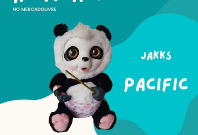 Chegou no MercadoLivre Pelúcia Crunchy Munchy Baby Panda Jakks Pacific Incompleta