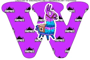 Abecedario de Fortnite con llama.