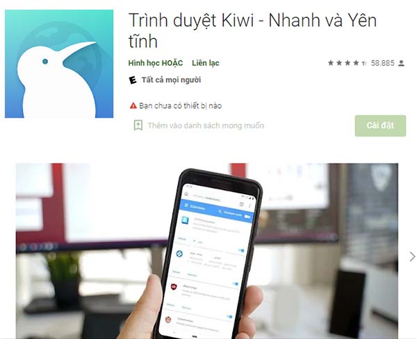 Tải Kiwi Browser: Fast & Quiet cho điện thoại a