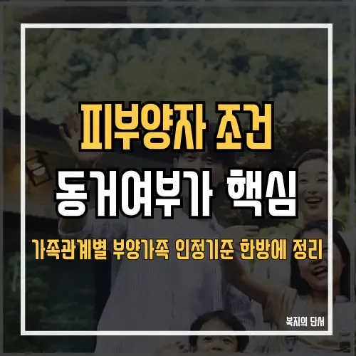 건강보험 피부양자 동거·비동거 인정 기준