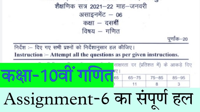 Cg board 10th maths assignment-6 solution pdf download january