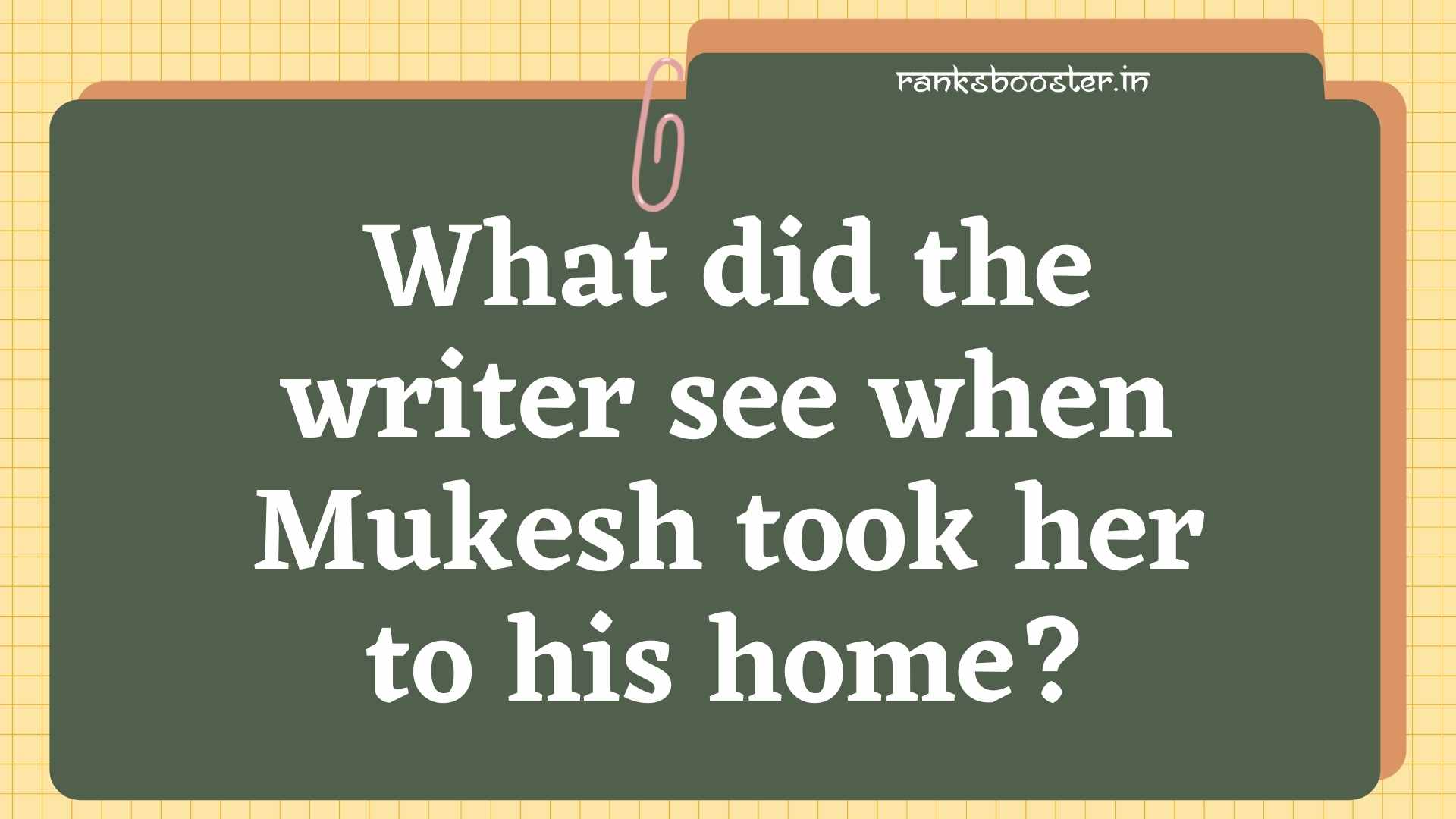 What did the writer see when Mukesh took her to his home?