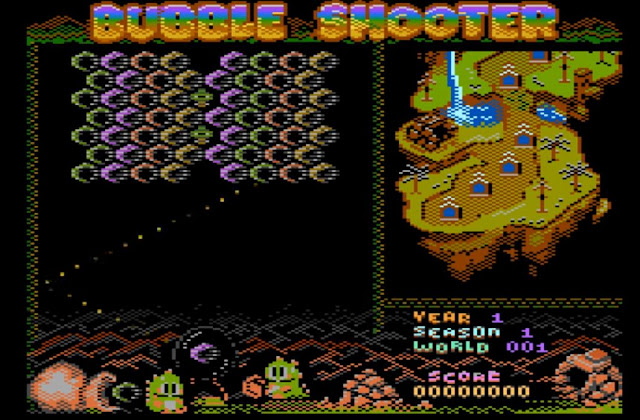 Bubble Shooter (Teaser) - A mobile game appears on the Atari XL