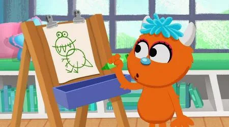 Orange Sesame Street Characters Rudy. 1