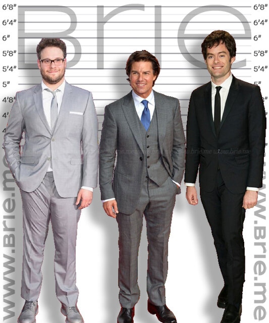Bill Hader height comparison with Tom Cruise and Seth Rogen