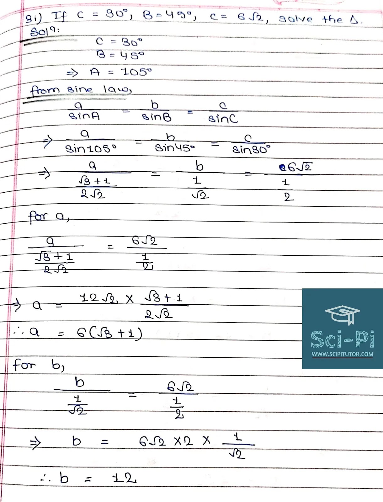 Solutions of Triangle Basic Mathematics Grade 11 Solutions