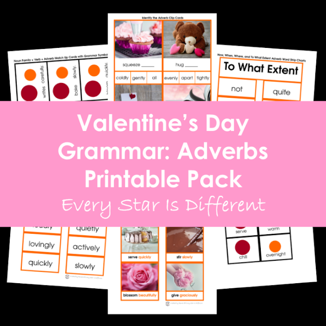 Valentine's Day Grammar: Adverbs Printable Pack