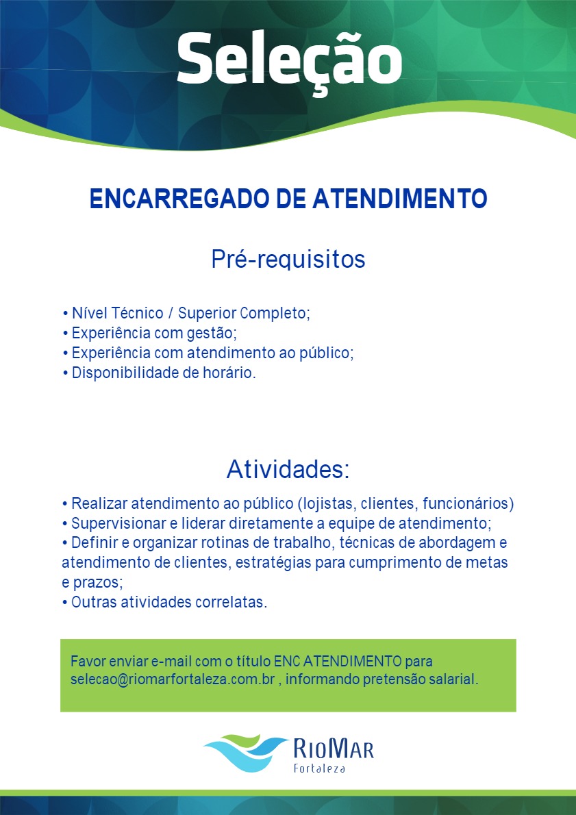 Encarregado de Atendimento 