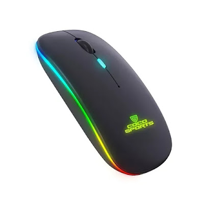 Coconut WM12 Rechargeable Wireless Mouse with RGB LED Backlit Silent Click