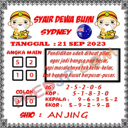 Prediksi Dewa Bumi Sdy Kamis 21-September-2023