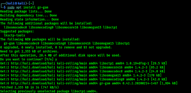 installing gr-gsm on Kali Linux