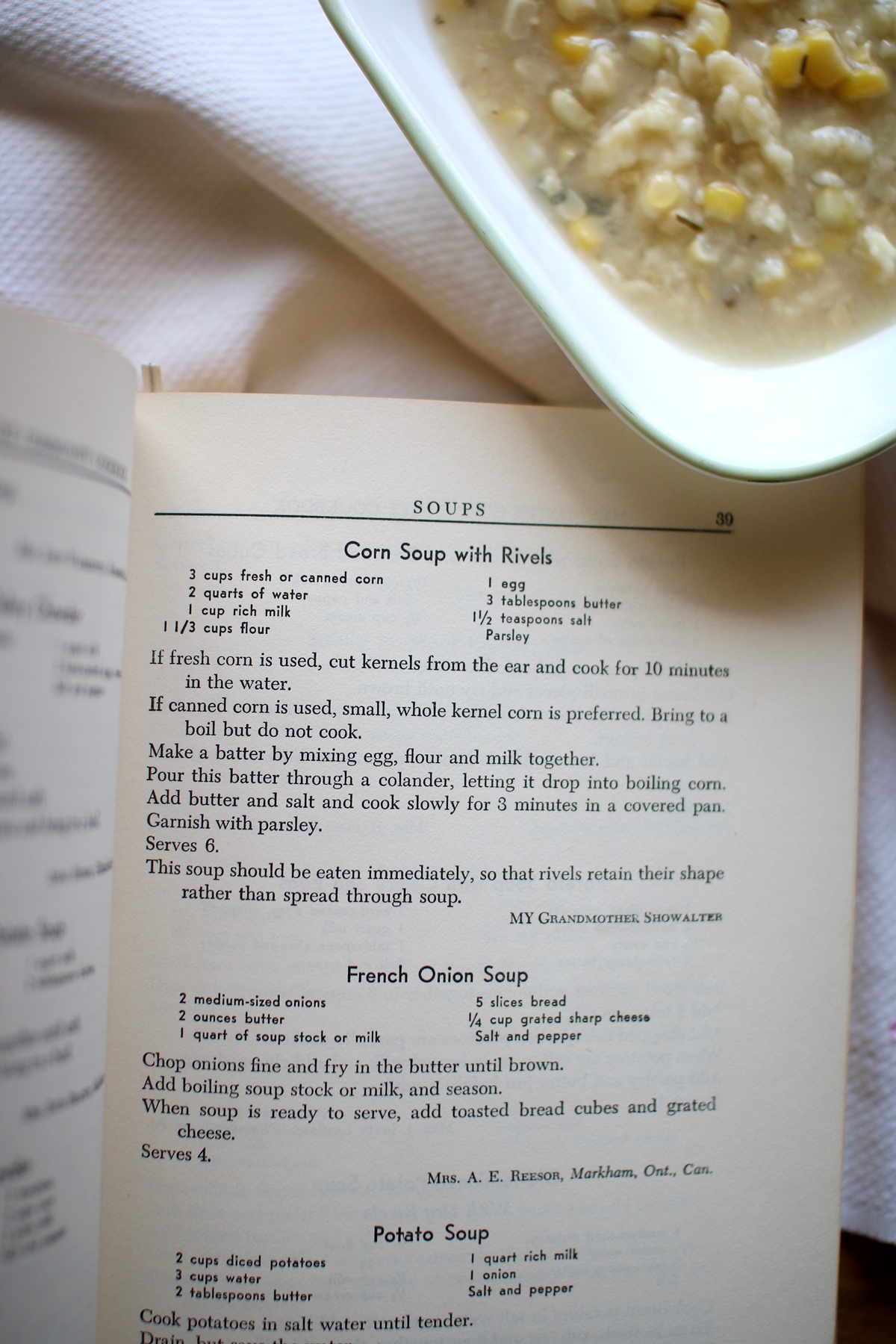 Historic Mennonite Recipe for Corn Soup with Rivels - Midwestern Cuisine | Bake Like A Buckeye