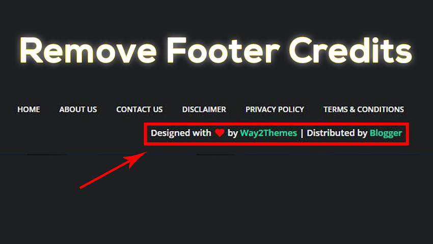 Remove footer credit of premium blogger template without redirecting to any other site.