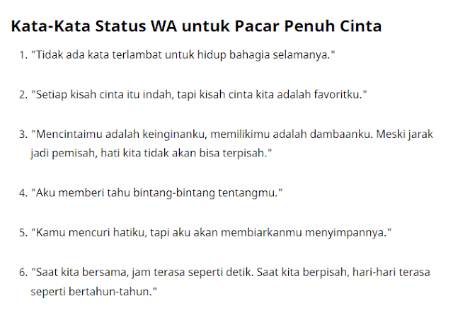 Status Untuk Pacar