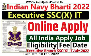 Indian Navy SSC Officer Recruitment 2022 :  50 SSC Officer IT Posts