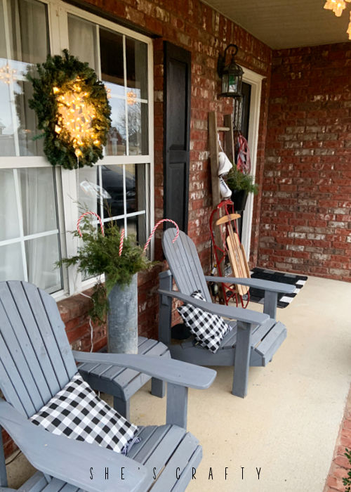 Home Tour Front Porch with vintage ladder and sled