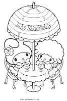 My Melody and My Little Piano sitting in a Cafe