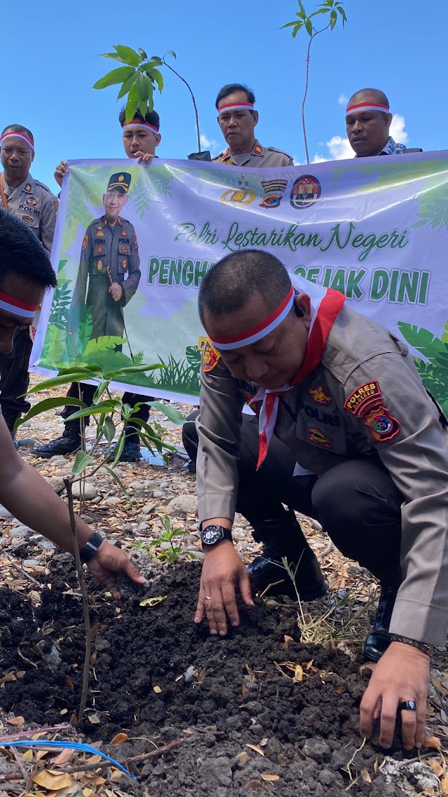 Hut RI KE 78 - Polri Lestarikan Negeri, Polres Nagekeo lakukan penghijauan sejak dini