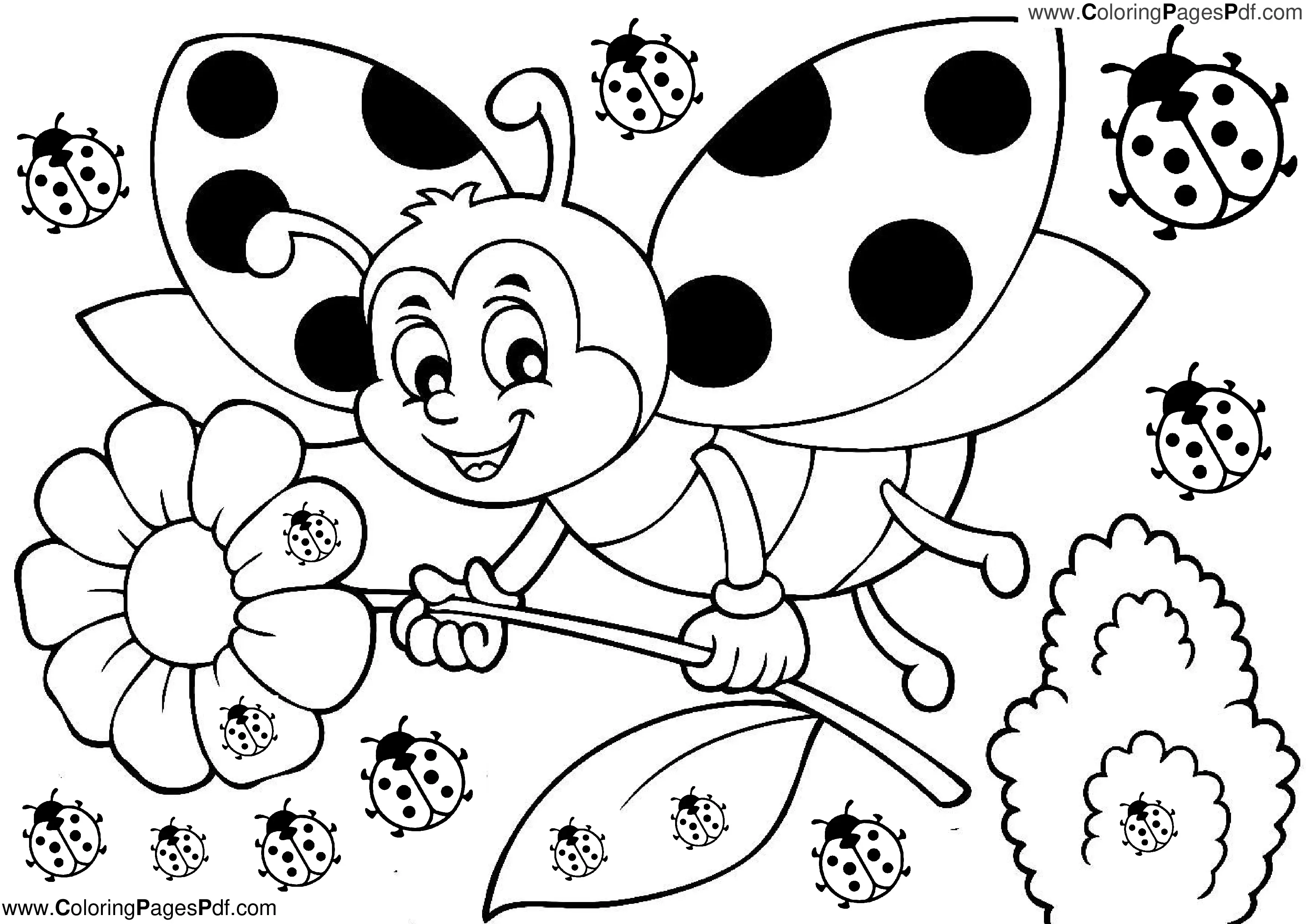 Free ladybug coloring page