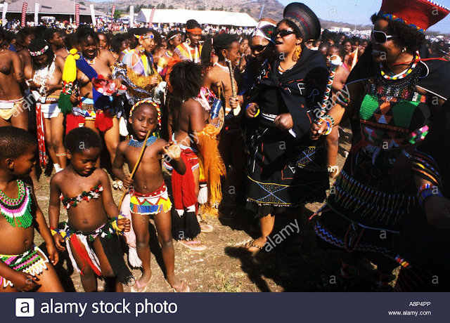zulu cultural day celebration with children wearing no shirt