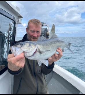 John Knight - 65cm Bass caught on a soft plastic lure of the South Coast of Cornwall.