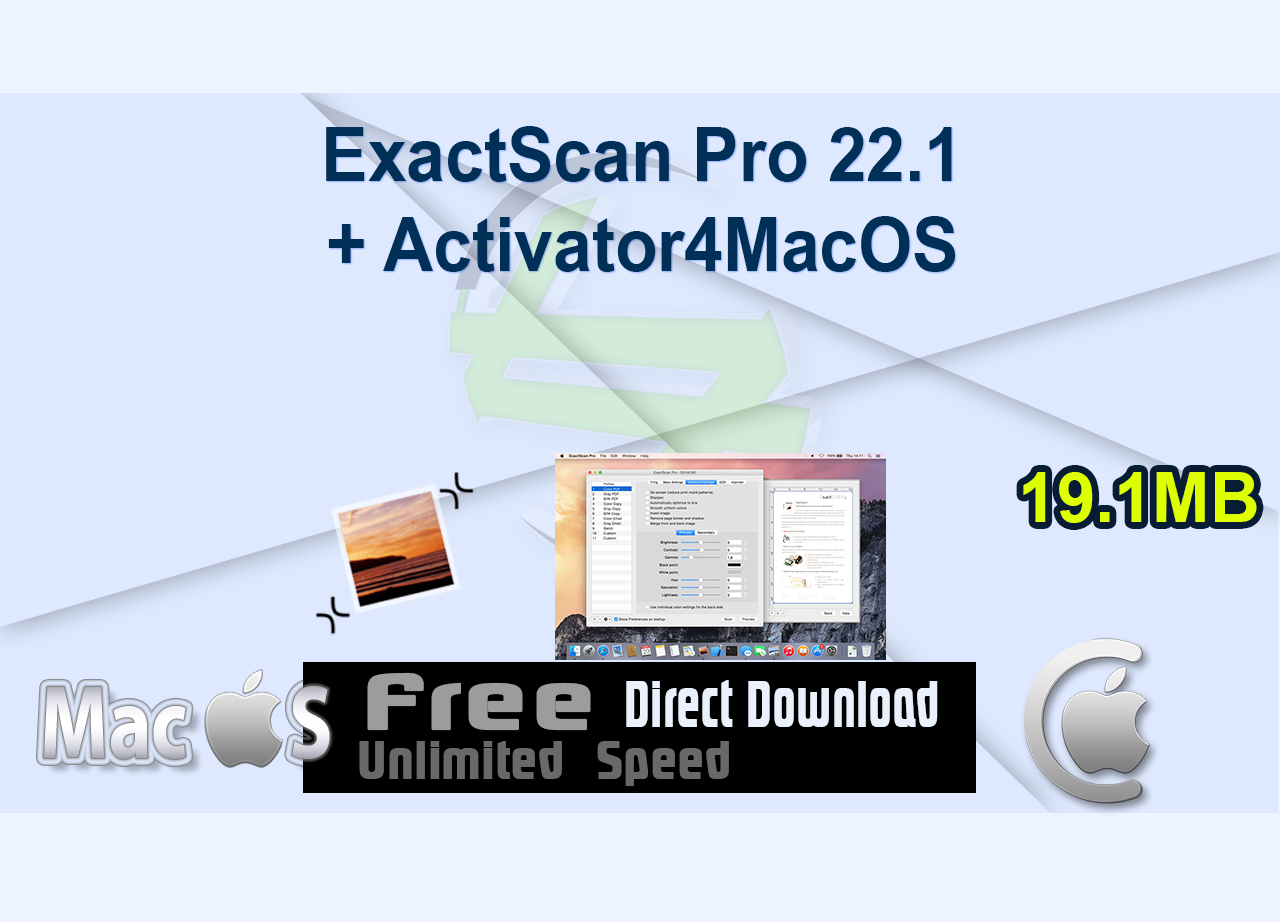 ExactScan Pro 22.1 + Activator 4MacOS