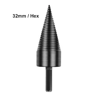 32mm Firewood Splitter Drill Bits Round/Square/Hex Shank Cutting Wood Splitter High Speed Steel Screw Splitting Cone Twist Auger Breaker hown - store