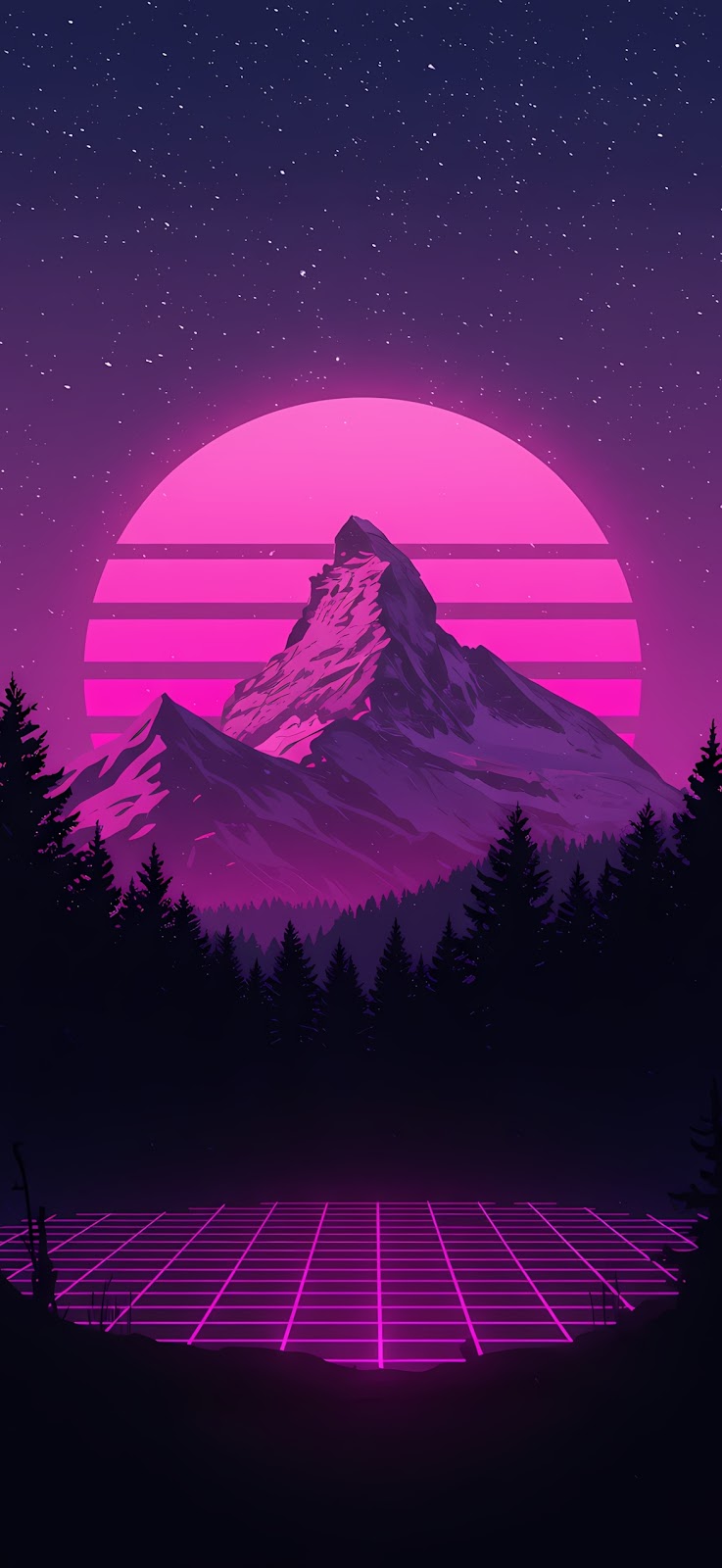 synthwave sunset wallpaper iphone